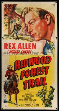 4y900 REDWOOD FOREST TRAIL 3sh '50 cool close up art of Arizona Cowboy Rex Allen!