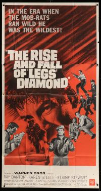 4y909 RISE & FALL OF LEGS DIAMOND 3sh '60 gangster Ray Danton, directed by Budd Boetticher!