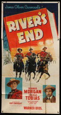 4y911 RIVER'S END 3sh '40 Canadian Mountie Dennis Morgan, from James Oliver Curwood story!