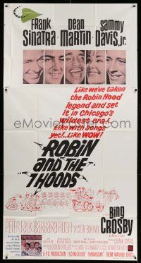 4y913 ROBIN & THE 7 HOODS 3sh '64 Frank Sinatra, Dean Martin, Sammy Davis Jr, Bing, Rat Pack!