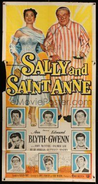 4y921 SALLY & SAINT ANNE 3sh '52 Ann Blyth, Edmund Gwenn, Frances Bavier, religious comedy!