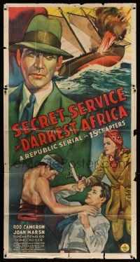 4y928 SECRET SERVICE IN DARKEST AFRICA 3sh '43 Republic serial, Rod Cameron, Joan Marsh, cool art!