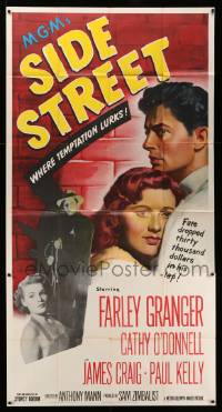 4y931 SIDE STREET 3sh '50 Farley Granger, Cathy O'Donnell, directed by Anthony Mann!