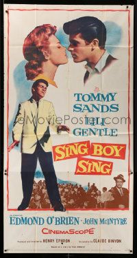 4y932 SING BOY SING 3sh '58 romantic close up of Tommy Sands & Lili Gentle, rock & roll!