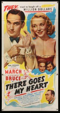 4y959 THERE GOES MY HEART 3sh R46 Fredric March & Virginia Bruce tried to laugh off $1,000,000!