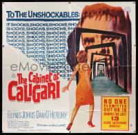 4y017 CABINET OF CALIGARI 6sh '62 written by Robert Bloch, it shocks the unshockables!