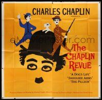 4y022 CHAPLIN REVUE 6sh '60 Charlie comedy compilation, great artwork by Leo Kouper!