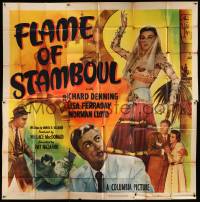 4y031 FLAME OF STAMBOUL 6sh '51 Richard Denning, full-length image of sexy bellydancer!