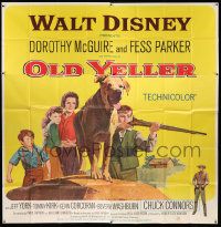 4y064 OLD YELLER 6sh R65 Dorothy McGuire, Fess Parker, Wenzel art of Disney's most classic canine!