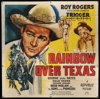 4y069 RAINBOW OVER TEXAS 6sh '46 art of Roy Rogers, sexy Dale Evans, Trigger & Gabby Hayes!