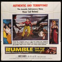 4y074 RUMBLE ON THE DOCKS 6sh '56 the juvenile delinquency story of James Darren & Robert Blake!