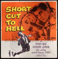 4y078 SHORT CUT TO HELL 6sh '57 directed by James Cagney, from Graham Greene's novel, cool art!