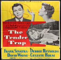 4y087 TENDER TRAP 6sh '55 Frank Sinatra prefers Debbie Reynolds & Celeste Holm!
