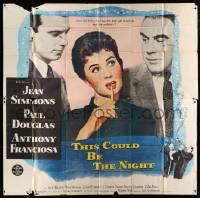 4y088 THIS COULD BE THE NIGHT 6sh '57 Jean Simmons between Paul Douglas & Anthony Franciosa!