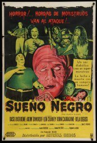 4y285 BLACK SLEEP Argentinean '56 Chaney, Bela Lugosi, Tor Johnson, terror-drug wakes the dead!