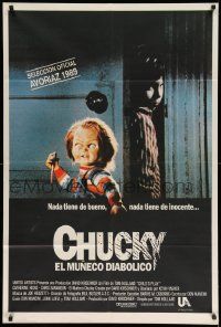 4y293 CHILD'S PLAY Argentinean '89 different image of the creepy killer doll Chucky!