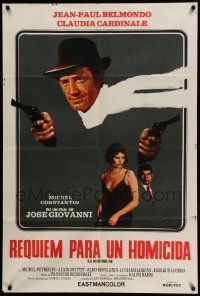 4y318 HIT MAN Argentinean '72 Jean-Paul Belmondo with two guns, sexy Claudia Cardinale!