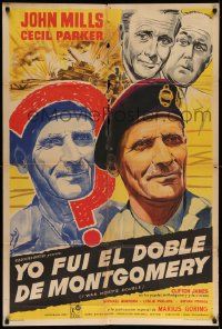 4y320 I WAS MONTY'S DOUBLE Argentinean '59 art of John Mills, Cecil Parker & M.E. Clifton-James!