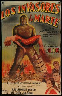 4y322 INVADERS FROM MARS Argentinean '53 classic, hordes of green monsters from outer space!