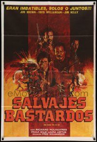 4y345 ONE DOWN, TWO TO GO Argentinean '82 art of Fred Williamson, Roundtree, Jim Kelly & Brown!