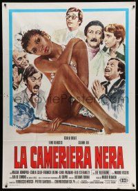 4y406 BLACK MAID Italian 1p '76 art of sexy Carla Brait surrounded by several male admirers!
