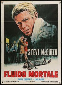 4y408 BLOB Italian 1p R71 completely different art of Steve McQueen by Mario Piovano!