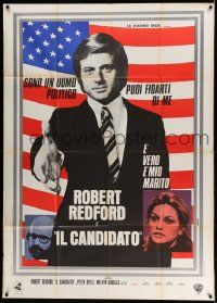 4y426 CANDIDATE Italian 1p '72 great campaign image of Robert Redford with hand extended!