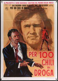 4y433 CISCO PIKE Italian 1p '71 cool different art of Gene Hackman with gun & Kris Kristofferson!