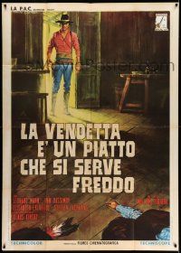 4y449 DEATH'S DEALER Italian 1p '71 cool spaghetti western art by Rodolfo Gasparri!
