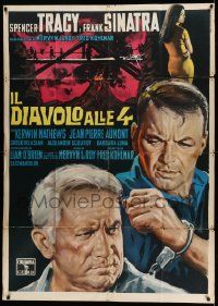 4y455 DEVIL AT 4 O'CLOCK Italian 1p '61 different artwork of Spencer Tracy & Frank Sinatra!