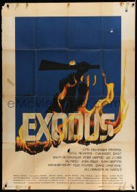 4y471 EXODUS Italian 1p '62 classic Otto Preminger Israeli Independence epic, cool Saul Bass art!