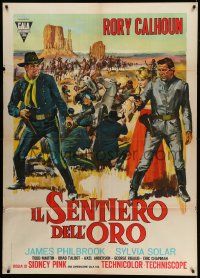 4y480 FINGER ON THE TRIGGER Italian 1p '65 Rory Calhoun, Ciriello art of cavalrymen vs Indians!