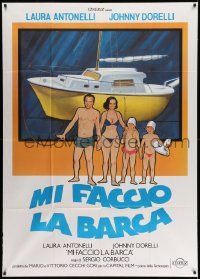 4y523 I'M GETTING A YACHT Italian 1p '80 Sergio Corbucci's Mi faccio la barca, family vacation art!