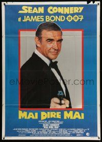 4y586 NEVER SAY NEVER AGAIN Italian 1p '83 c/u of Sean Connery as James Bond 007 pointing gun!