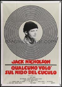 4y601 ONE FLEW OVER THE CUCKOO'S NEST Italian 1p '76 c/u of Jack Nicholson, Milos Forman classic!
