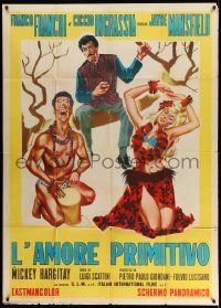 4y614 PRIMITIVE LOVE Italian 1p '64 great art of sexy Jayne Mansfield with Franco & Ciccio!