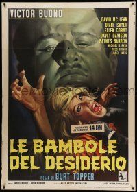 4y663 STRANGLER Italian 1p '67 Victor Buono, completely different horror art by Mos!