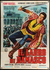 4y665 SWORD OF DAMASCUS Italian 1p '64 Il Ladro di Damasco, cool art of Tony Russell!