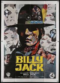 4y117 BILLY JACK Italian 2p '71 Tom Laughlin, best different colorful Ermanno Iaia art!