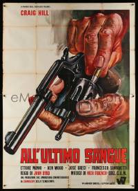4y122 BURY THEM DEEP Italian 2p '68 All'ultimo sangue, cool reloading gun art by P. Franco!