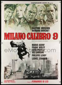 4y124 CALIBER 9 Italian 2p '72 Milano calibro 9, cool crime art by Renato Casaro!