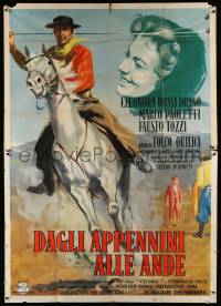 4y139 DAGLI APPENNINI ALLE ANDE Italian 2p '59 Eleonora Rossi Drago, great art of man on horse!