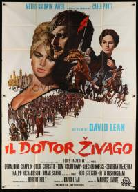 4y147 DOCTOR ZHIVAGO Italian 2p '66 Omar Sharif, Julie Christie, David Lean epic, Terpning art!