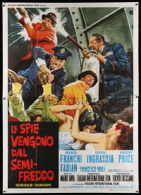 4y151 DR. GOLDFOOT & THE GIRL BOMBS Italian 2p '66 Mario Bava, Vincent Price, different DeSeta art