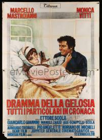 4y153 DRAMA OF JEALOUSY & OTHER THINGS Italian 2p '71 art of Mastroianni w/ Vitti in hospital bed!