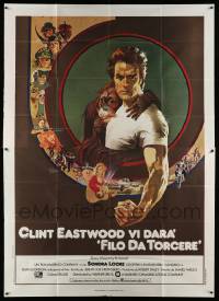 4y157 EVERY WHICH WAY BUT LOOSE Italian 2p '79 Bob Peak art of Clint Eastwood & Clyde the orangutan!