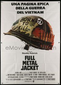 4y162 FULL METAL JACKET Italian 2p '87 Stanley Kubrick Vietnam War movie, Philip Castle art!