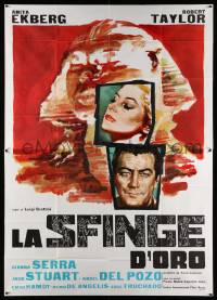 4y164 GLASS SPHINX Italian 2p '67 La Sfinge d'oro, Robert Taylor, Anita Ekberg, different art!