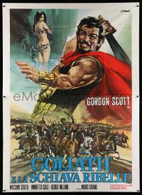 4y167 GOLIATH & THE REBEL SLAVE Italian 2p R70 different Franco art of gladiator Gordon Scott!