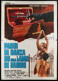 4y218 PASSI DI DANZA SU UNA LAMA DI RASOIO Italian 2p '73 hand grabbing blade over naked couple!